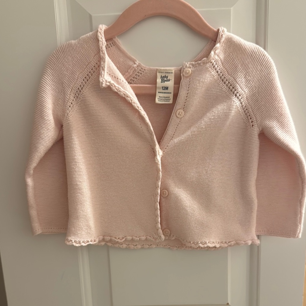 Baby Pink Button-Up Cardigan